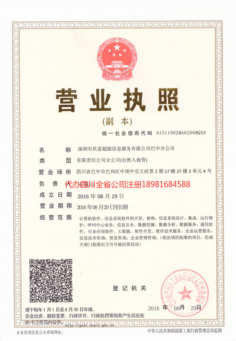 德阳德阳玖富超能信息服务有限公司